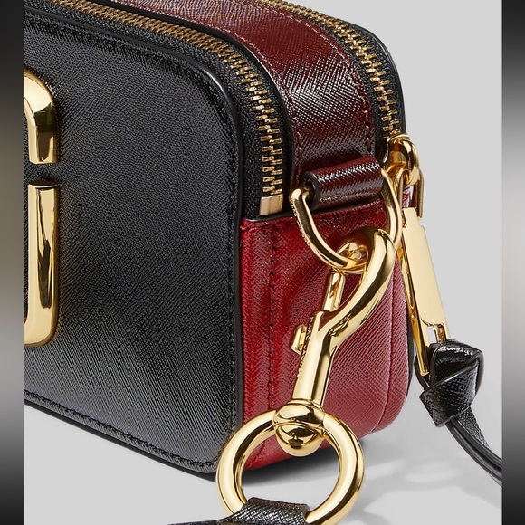 Marc Jacobs The Snapshot Leather Bag Red Black - Picture 5 of 12